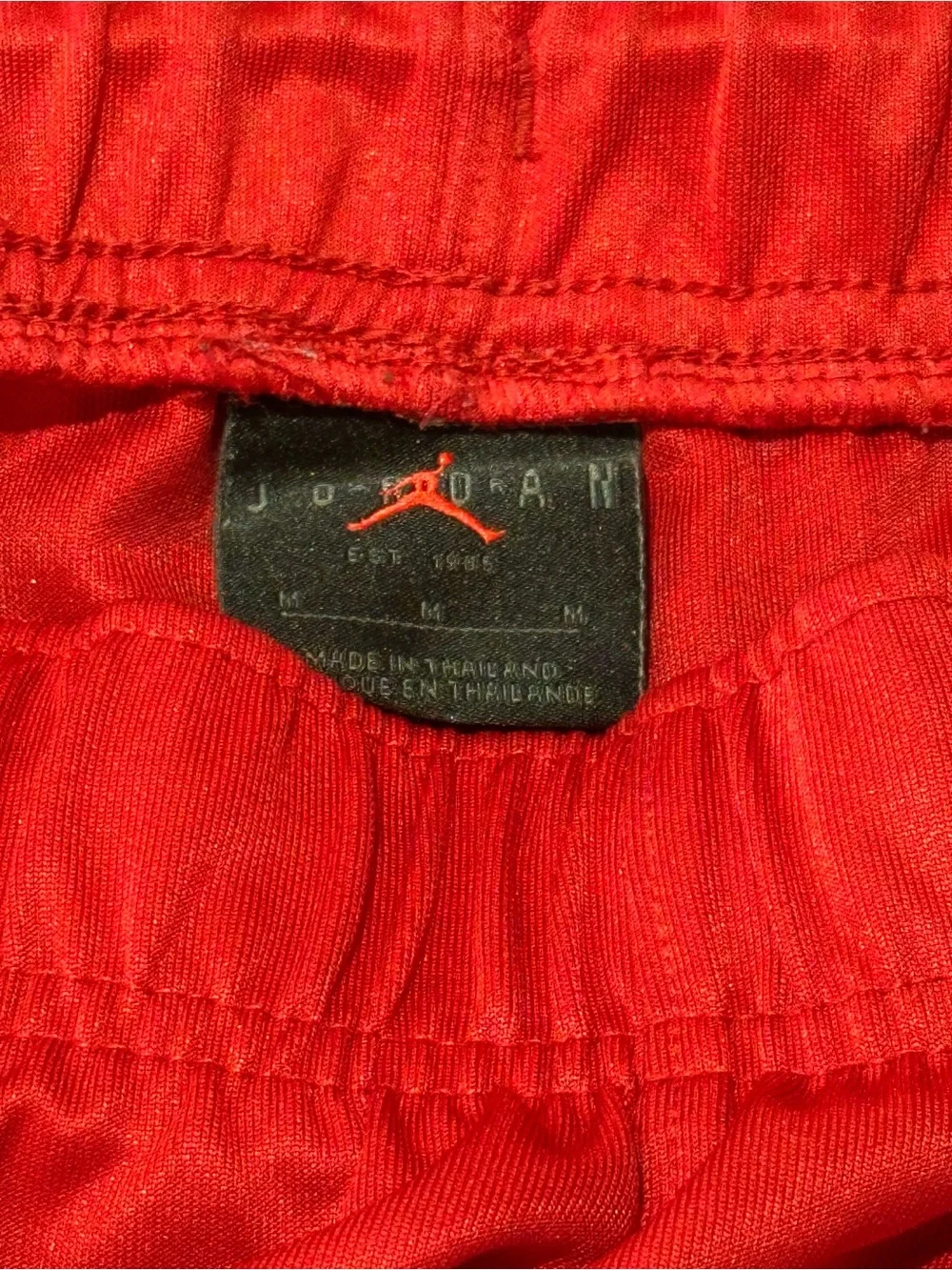 Jordan Men’s Red Athletic Shorts with Black Trim